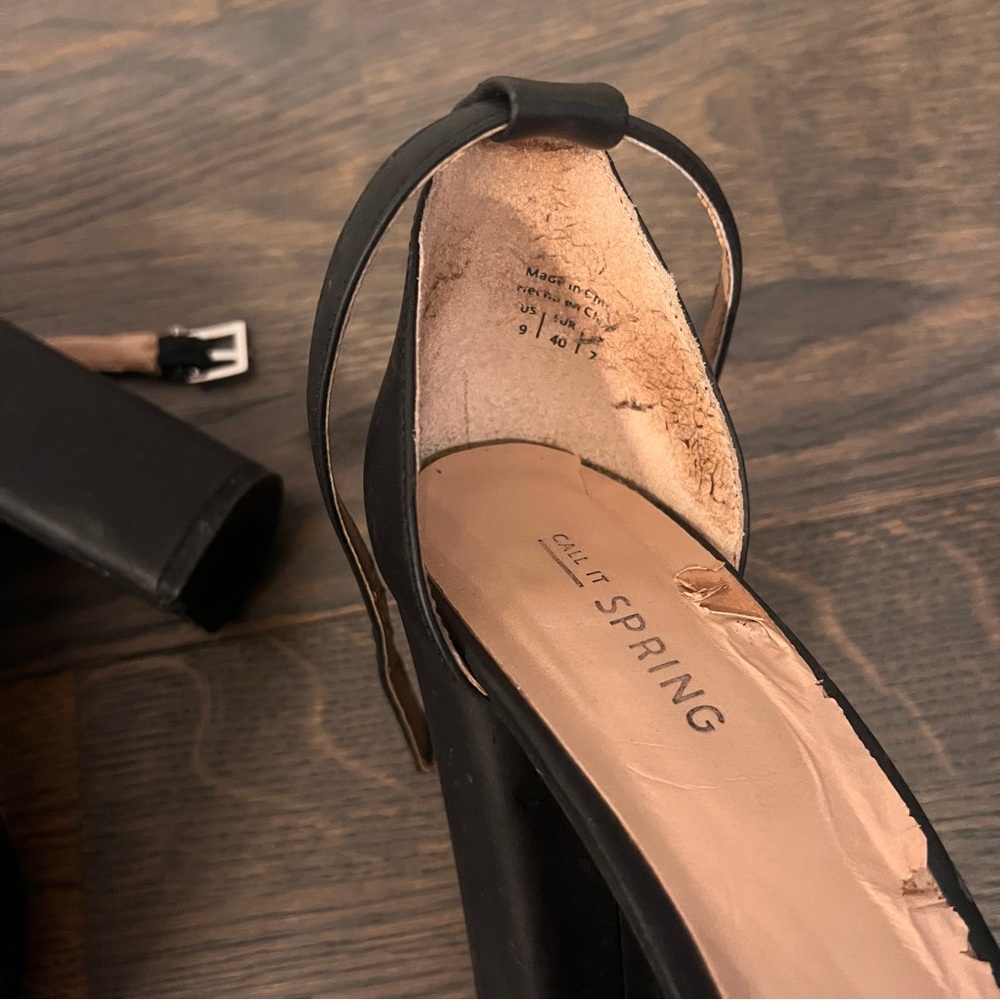 CALL IT SPRING Black Heel W/ Ankle Strap Women’s Size 9 - Picture 5 of 5